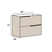 Mobilier pentru lavoar incastrat Fluminia, Bari 60, alb mat